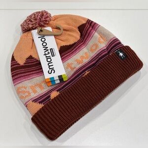 SmartWool Adult Knit Winter Pattern Pom Beanie Merino Wool Apricot NWT Women's